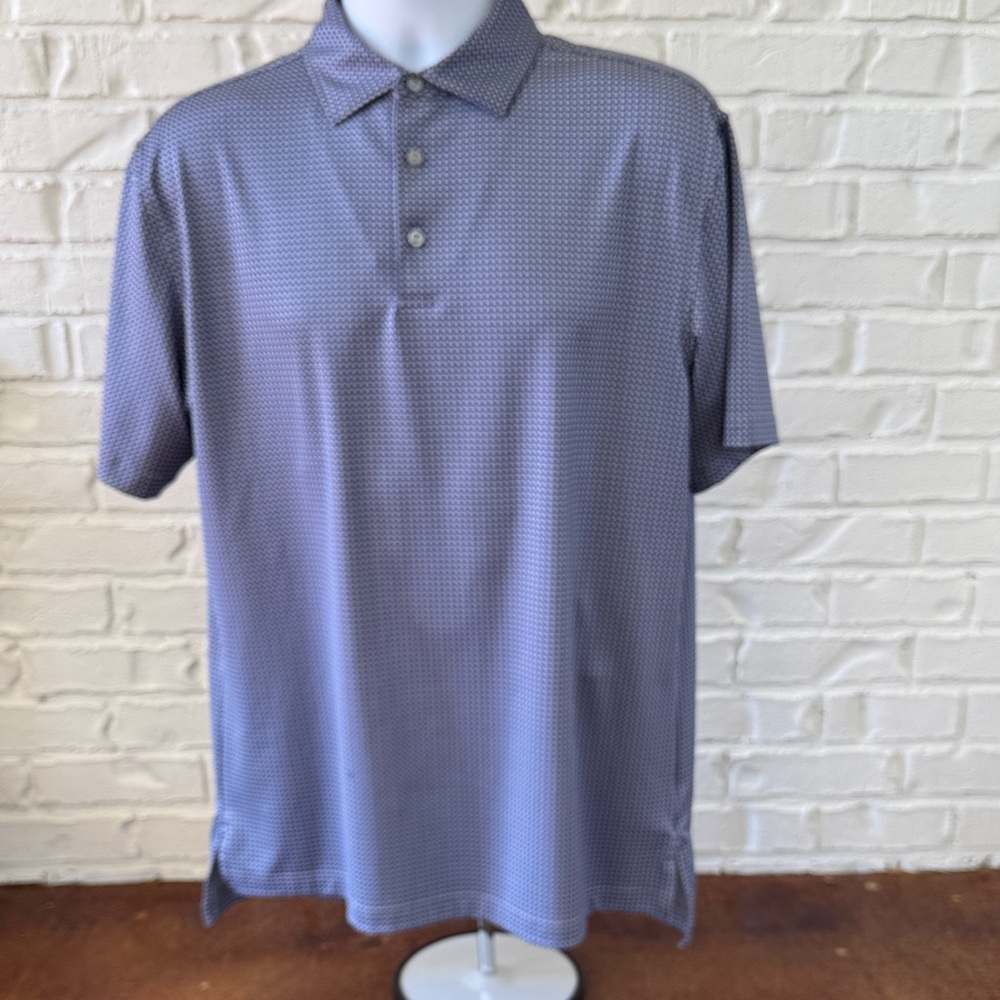 Peter Millar Light Blue Micro-Pattern Polo